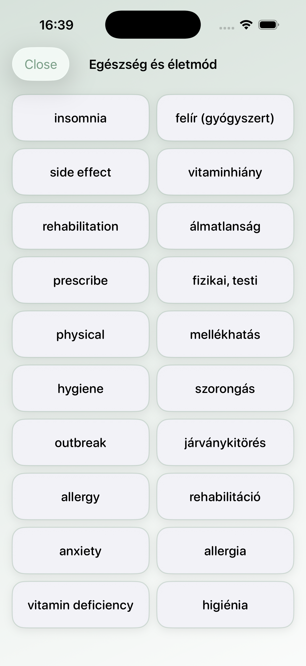 Párosítós játék / Matching game