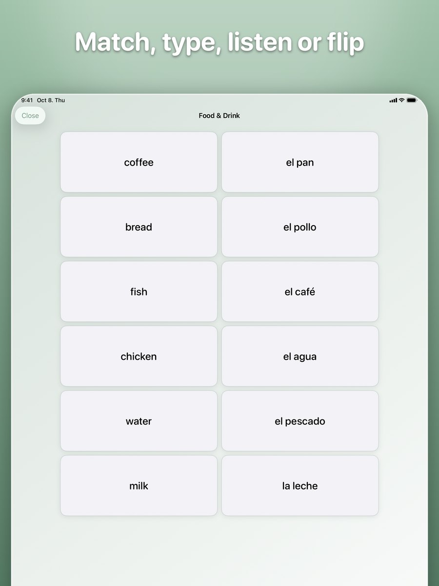 iPad: párosítós játéktábla / iPad: matching board
