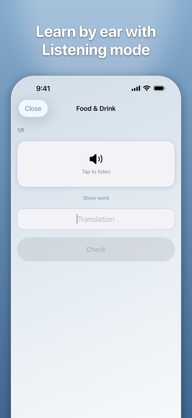 Hallás utáni gyakorlás / Listening mode
